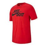 Nike M NSW Tee Just Do It Swoosh T-Shirt Homme University Red/(Black) FR: Taille Unique (Taille Fabricant: Custm)