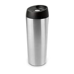 ROMINOX Gobelet isotherme // Recta 500 ml en acier inoxydable argenté – Tasse à café, gobelet à boissons chaudes, double paroi isolante avec bouton pression 500 ml ; env. 8 x 8 x 21,5 cm