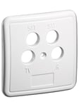 Pro 4 holes cover plate for antenna wall sockets white