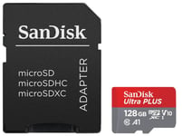 SanDisk 128GB Micro SD Ultra Class 10 SDXC SDHC Phone Memory Card and Adapter