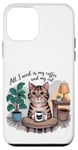 Coque pour iPhone 12 mini Mignon café et chat amoureux des chats drôles et citations de café femmes