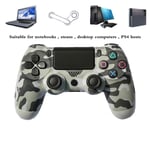 HALASHAO PS4 Controller Camouflage, PS4 Controller for Playstation 4, PS4 Wireless Bluetooth Game Controller Joystick Gmaepad with high precision touchpad,Gray Camouflage,Ordinary