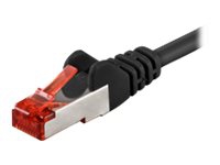 goobay - Nätverkskabel - RJ-45 (hane) till RJ-45 (hane) - 2 m - par i metallfolie (PiMF) - CAT 6 - halogenfri, formpressad - svart