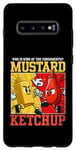 Coque pour Galaxy S10+ Graphique de combat moutarde contre ketchup King of the Condiments