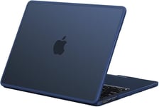 Coque Compatible Avec Macbook Air 15 Pouces M2 2023 / M3 2024, A2941 A3114 Avec 15,3"" Retina, Bord En Tpu, Étui Rigide Protection, Housse Anti-Rayures - (Bord Bleu) Minuit Mat