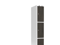 Garderob 1x300 mm Rakt tak 3-styckig pelare Laminatdörr Nocturne trä Cylinderlås
