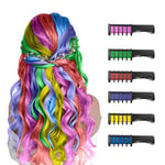 6 Couleurs Peigne à Craie pour Cheveux,Cheveux Craie Peignes de Craie Temporaire Dye Couleur de Brosse pour Filles Enfants Cadeau d'anniversaire, Fête, Cosplay