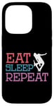 Coque pour iPhone 14 Pro Skateboard Eat Sleep Repeat Vintage Skater