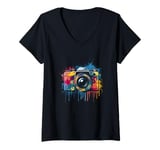 Womens Photography Art For Men Women Camera Photographer V-Neck T-Shirt