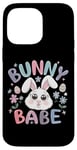 Coque pour iPhone 14 Pro Max Bunny Babe Fleurs de lapin de Pâques