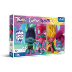 Trefl Junior–Trolls Band Together, Jeux avec Trolles–Puzzles 104 XXL Super Shape – Puzzles Colorés avec des Personnages de Bande Dessinée, Loisir pour Les Enfants à partir de 5 Ans