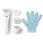 Philips Wet & Dry BRE611/00 Épilateur Wet&Dry, 5,4 W, plastique, 2 vitesses, bleu, blanc