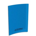 - Cahier piqûre 32 pages double ligne 3mm interligne verticale et marge 17x22 Couverture polypro 90g