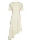 Seersucker Maxi Dress Knälång Klänning Cream REMAIN Birger Christensen