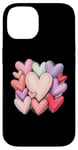 Coque pour iPhone 14 Rose Rouge Pastel Bleu sarcelle Cœur Love Valentines Graphics