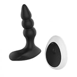 Remote Controlled Vibrating Ribbed Prostate Massager Black