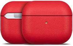 Leather Case - Étui en Cuir pour AirPods 3 - Fabriqué à la Main avec du véritable Cuir - Housse Coque AirPods 3 génération - Cover Protection AirPods 2021 - Rouge