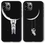 ZhuoFan 2 pièces Coque pour Xiaomi Mi 11 Lite Negro Silicone Motif Étui en TPU Durable Antichoc Souple Ultra Fine Housse de Protection Case Cover Coques pour Xiaomi 11 Lite 6,55", Astronaute