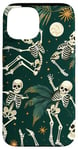 Coque pour iPhone 15 Vert Art Déco Squelettes Tropical Dancing Night Sky