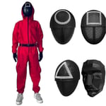 Unisex quid Game Costume Jumpsuit + quid Game Mask Halloween Outfit Gifts_c_x triangle S