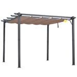 Aluminium Pergola med Skjutbart Tak 3x3 m