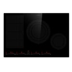 Induction Hob 77 cm Hot Plate Electric Cooker 4 Zones Hybrid 7200W Touch Black