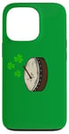 Coque pour iPhone 13 Pro Bodhran St Patrick's Day Batteur Musicien irlandais