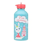 Gourde enfant Acier inoxydable DRAEGER PARIS - Facile à nettoyer - gourde réutilisable - Idéale pour parc, école - Contenance 300ml - 17 cm x 6,5 cm - Bleu - Message inscrit : Je suis une princesse