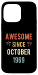 Coque pour iPhone 14 Pro Max Awesome Since October 1969 55 ans anniversaire