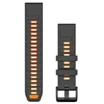 Garmin QuickFit® 22 Strap (Silicone) Svart / Orange - Handla nu på Loparshop.se!