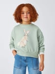 John Lewis Kids' Sequin Bunny Sweatshirt, Aqua Green