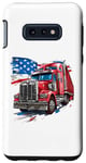 Coque pour Galaxy S10e Camion conducteur patriotique drapeau USA rouge blanc et bleu camions fourgon