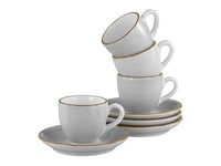 CreaTable, 34035, Série Vintage Nature Pierre, service de vaisselle de 8 pièces, ensemble à espresso en porcelaine, compatible lave-vaisselle et micro-ondes, fabriqué en Europe.