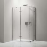 Paroi de douche d'angle en verre véritable de 8mm NANO transparent DX407, 120cm, 120cm