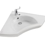 Lavabo d'angle pmr normes handicapé mural céramique traditionnelle Gamme pro Sanindusa New wc Care couleur blanc