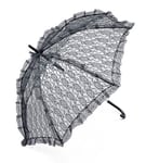 Black Lace Parasol With Long Handle - (1 Piece) - Perfect Accessory for Film & TV, Historical, World Book Day, Outdoor Events, & More