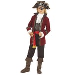 W WIDMANN MILANO Party Fashion, Costume de pirate, design attrayant, accessoires inclus, confort optimal, polyvalent pour toutes occasions, facile à entretenir, 11001630, Multicolore, 128 cm / 5-7 Ans