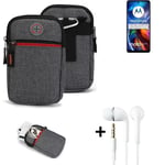 Holster + earphones for Motorola Moto E32 Belt Pouch