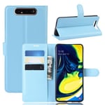 Galaxy A80/A90      Pu Wallet Case    [Lightblue]