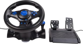 Volant De Course Et Pédales De Sol,Feedback Driving Force 180 Degrés Rotation Gaming Racing Wheel Avec Pédales Réactives Pour Ps3//Pc,Multifonctionnel 3 En 1 Game Racing Wheel