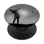 Black and Grey Golf Player Design Phone Popper PopSockets Grip and Stand for Phones and Tablets