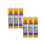 Lot de 6 mastic-colle à prise rapide - SIKA Sikaflex High Tack - Blanc - 300ml