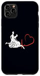 Coque pour iPhone 11 Pro Max Triathlon Heartbeat EKG Jeu de sport amusant pour natation, vélo, course à pied