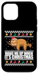 Coque pour iPhone 12/12 Pro RÉVEILLE-MOI QUAND C'EST NOËL ! Meme Sloth Santa Ugly