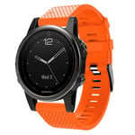 Garmin Fenix 5S Plus tyylikäs silikoninen ranneke - Oranssi