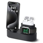 elago 3 in 1 Charging Station Compatible with Apple Products, Apple Watch Series 10/9/8/7/6/5/4/3/2/1/SE, Apple AirPods Pro 2/1, AirPods 3/2/1 and All iPhone Models [Original Cables Required]