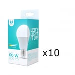 LED-lampe E27, A60, 10W, 230V, 4500K 10-pak, Hvid neutral