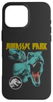 Coque pour iPhone 16 Pro Max Jurassic World T-Rex Rock Band Distressed Logo