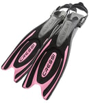 CRESSI Frog Plus Fins Black/Pink S/M - Palme Réglables de Plongée, Noir/Rose, Unisexe Adulte