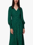 Whistles Lava Spot Print Midi Dress, Green